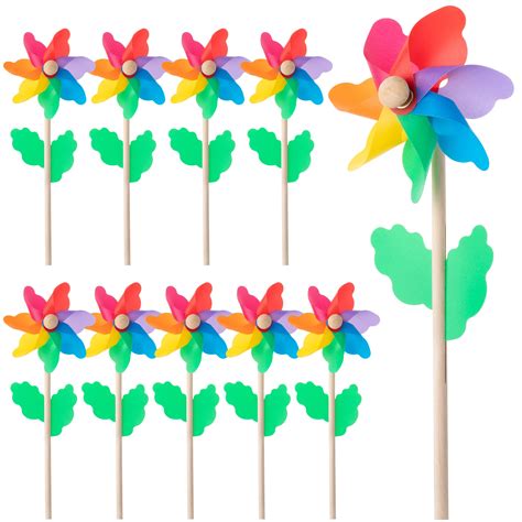 Buy Mr Pen Rainbow Flower Pinwheels 10 Pack Pinwheels For Yard And