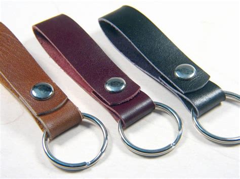 Mens Leather Key Ring Belt Strap Keyrings Mens Key Chain Leather Key