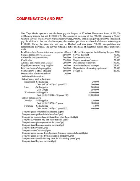 Compensation And Fbt Income Taxation Compensation And Fbt Studocu