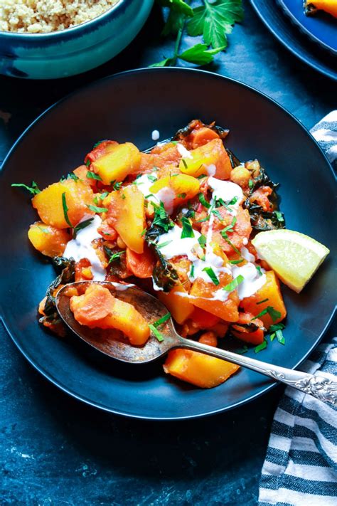 Moroccan vegetable stew with butternut squash and chickpeas ...