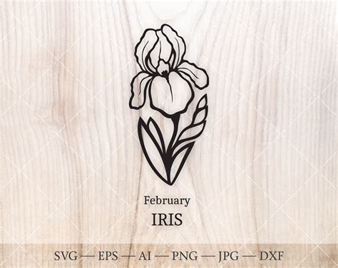 Buy Iris SVG February Birth Flower SVG Birth Month Flower Online In