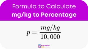 mgkg  percentage calculator