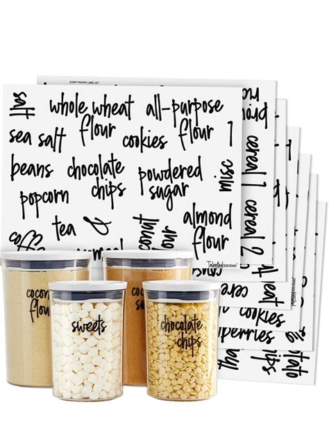 Talented Kitchen 157 Pantry Labels For Food Containers Preprinted