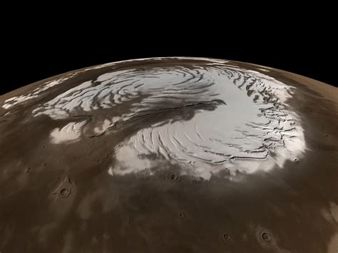 Planet Mars Ice Caps