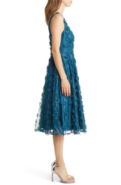 Eliza J Sequin Floral Appliqué Fit And Flare Cocktail Dress Nordstrom