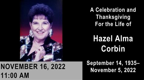 Hazel Corbin Memorial Service Youtube