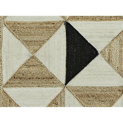 Madam Stoltz Tapis Descente De Lit Jute Tresse Motifs Geometriques