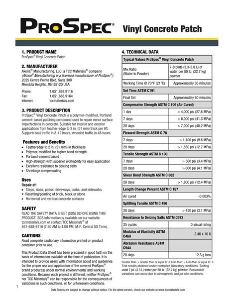 PDF Vinyl Concrete Patch TCC Materials Vinyl Concrete Patch 4