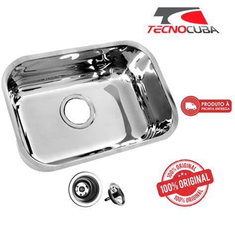 Cuba Pia Inox 56x34x14 430 Tecnocuba Valvula Sifão Shopee Brasil