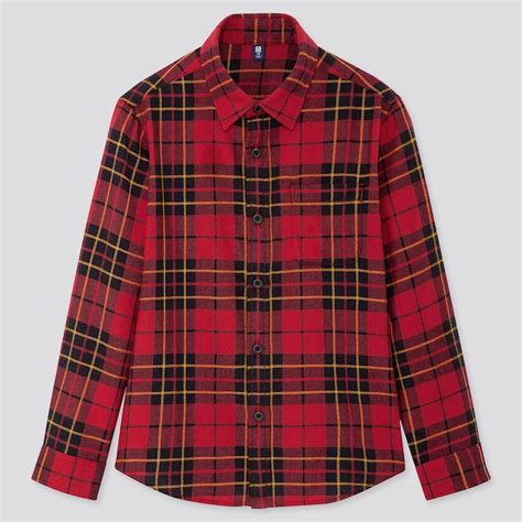 Uniqlo Women Flannel Checked Long Sleeved Shirt Stylehint