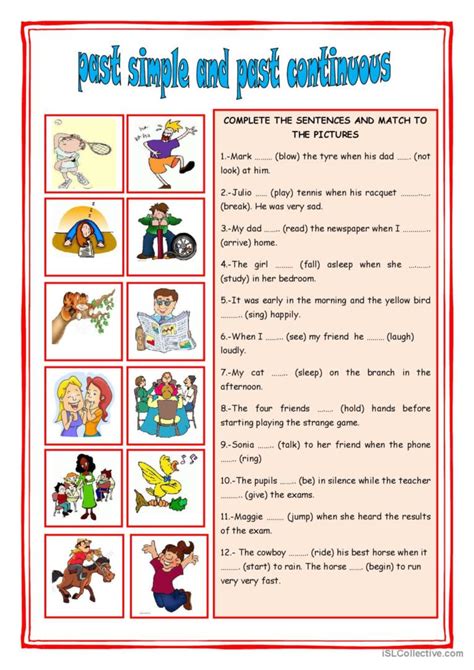 Past Simple And Past Continuous English Esl Worksheets Pdf Doc