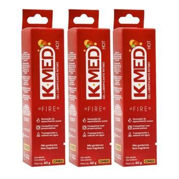 KIt K Med Hot Fire Gel Lubrificante Íntimo C 3Un De 40g Cd CIMED