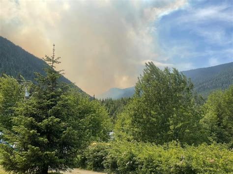 Out Of Control Wildfire Burning 5 Km Away From Village Of Sayward B C On Vancouver Island