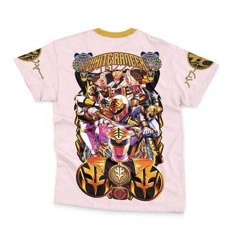 White Ranger Mighty Morphin Power Rangers Streetwear T Shirt Anime Ape