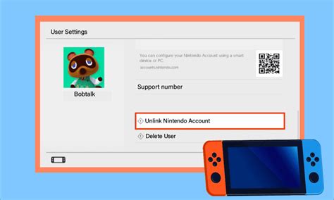 how to unlink switch from nintendo account