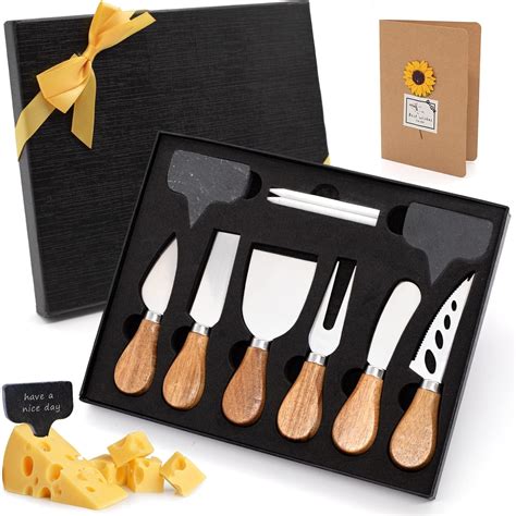 Wonenice Premium 6 Piece Cheese Knives Set Complete