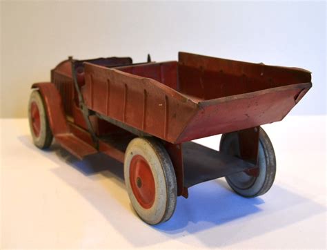 Bargain John S Antiques Red Pressed Steel Dump Truck Toy Structo