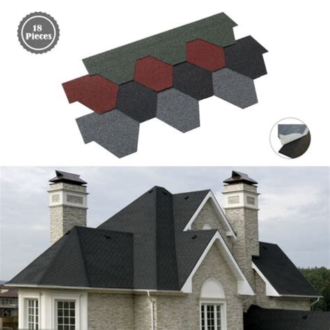 18pcs Self Adhesive Roofing Felt Shingles Mosaic Asphalt Roof Tiles