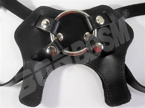 Male Chastity Strap On Dildo Leather Harness With Buttplug Etsy