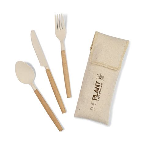 Bamboo Cutlery Kit Promo Motive Branded Merchandise Supplier