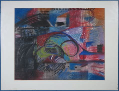 Theo Van Der Nahmer Krijt Op Papier Abstract Zonder Titel