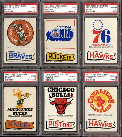 Lot Detail 1973 74 Topps Basketball Team Stickers Near Complete Set