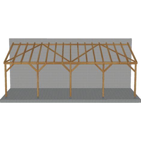 Carport Adoss X Tuilable Pente Bois Massif Trait Cl Marron