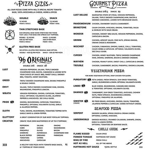 Hell Pizza Menu, Menu for Hell Pizza, Mana, Wellington - Menumania/Zomato