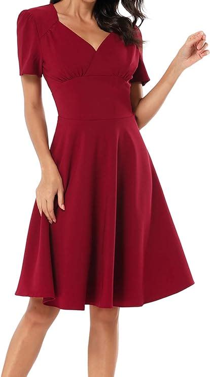 Laorchid Damen Festliche Kleid A Linie Cocktailkleid V Ausschnitt Business Kleider Elegant Damen