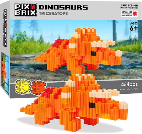 Buy Pix Brix Pixel Art Puzzle Bricks Dinosaur Series Triceratops