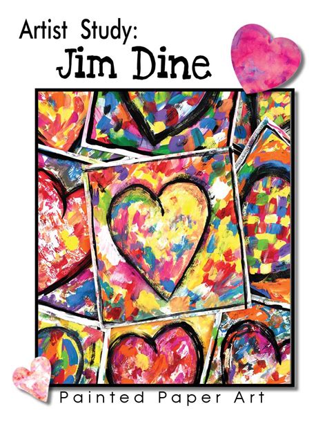 Jim Dine Hearts Painted Paper Art Valentines Art Lessons Heart Art