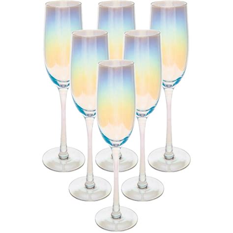 Set Van X Champagneglazen Flutes Parelmoer Fantasy Ml Van Glas