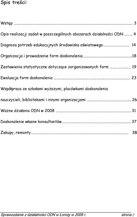 Sprawozdanie Ośrodka Doskonalenia Nauczycieli w Łomży w roku z