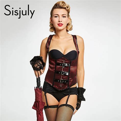 Sisjuly Vintage Women Corsets Buckle Corsets Sheath Ties Sexy