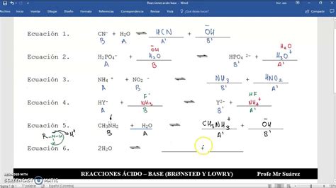 Reacciones Cido Base Bronsted Lowry Youtube