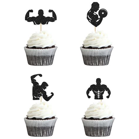 Amazon 24Pcs Robust Muscle Man Cupcake Topper Bodybuilder Lexed