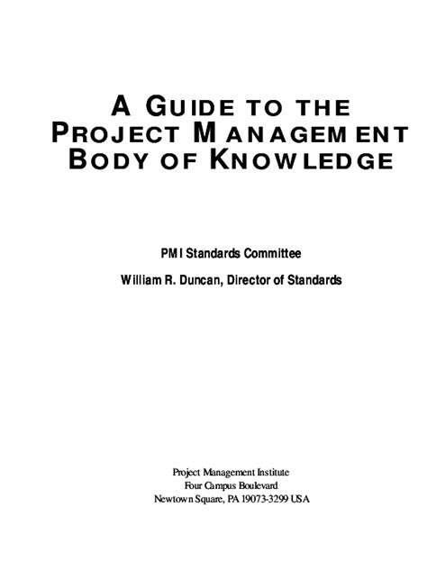 (PDF) A GUIDE TO THE PROJECT MANAGEMENT BODY OF KNOWLEDGE PMI Standards ...