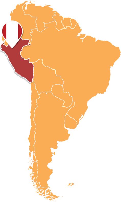 Perú Mapa En Sur America íconos Demostración Perú Ubicación Y Banderas 23639668 Png