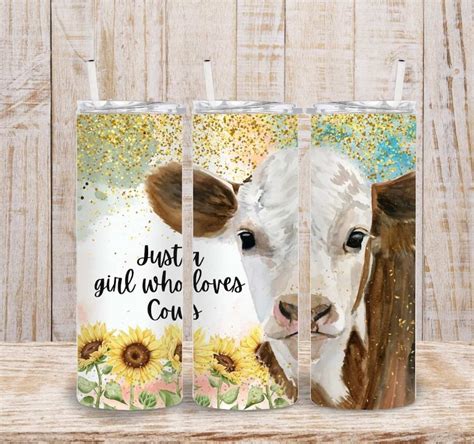 Tumbler PNG Just A Girl Who Loves Cows Tumbler PNG 20oz Etsy