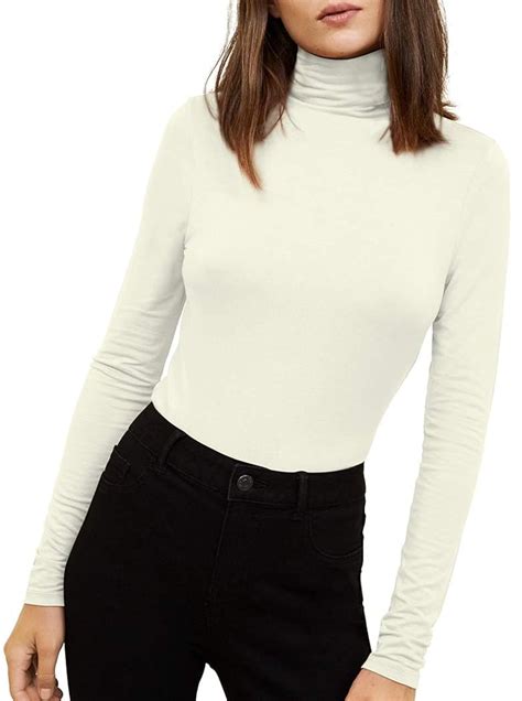 Buy Gubuyi Womens Turtleneck Long Sleeve Thermal T Shirts Stretchy