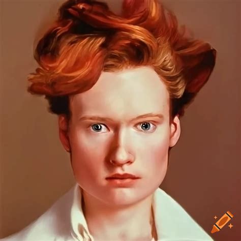 Oil Painting Of Conan O Brien With Tomato Hair On Craiyon