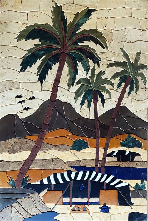 Mosaic Artwork Palm Trees