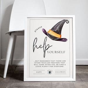 Printable Halloween Sign for Porch Trick or Treating Watercolor ...