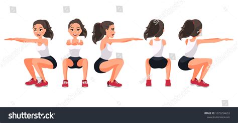 Squat With Dumbbells Cartoon