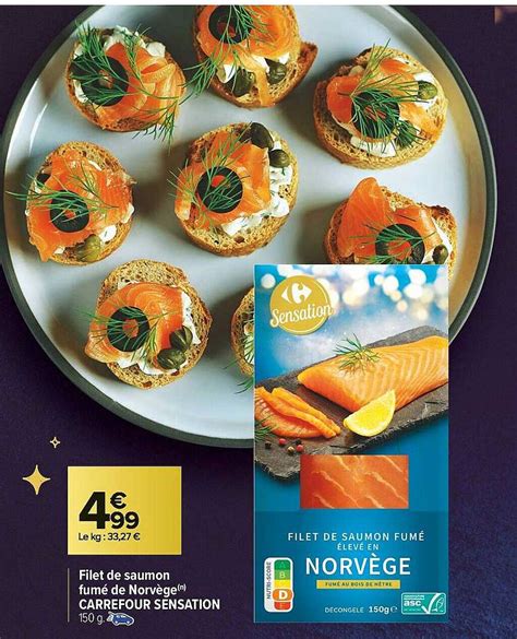 Promo Filet De Saumon Fum De Norv Ge Carrefour Sensation Chez