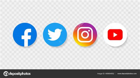 Facebook Instagram Twitter Youtube Colección Popular Logotipo Las Redes