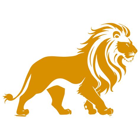 AI generated gold lion silhouette illustration 36431320 PNG