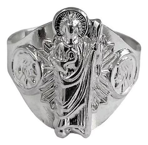 Anillo San Judas Tadeo Liso Plata Fina Ley S925