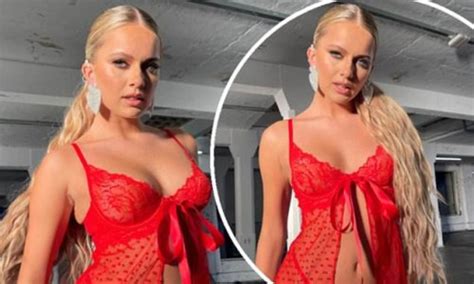 Love Island S Tasha Ghouri Sets Pulses Racing In A Very Sexy Red Lace