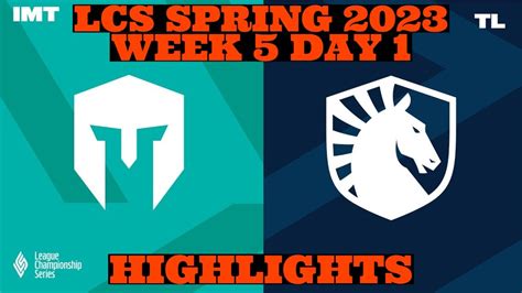 Tl Vs Imt Lcs Highlights Week Day Lcs Spring Team Liquid